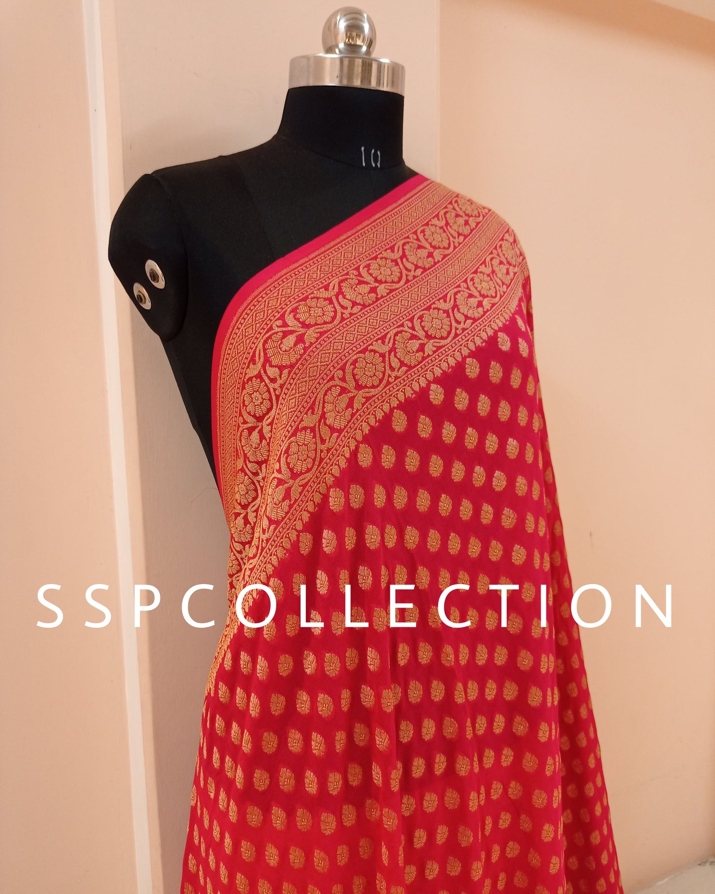 Red Banarasi Pure Georgette Saree