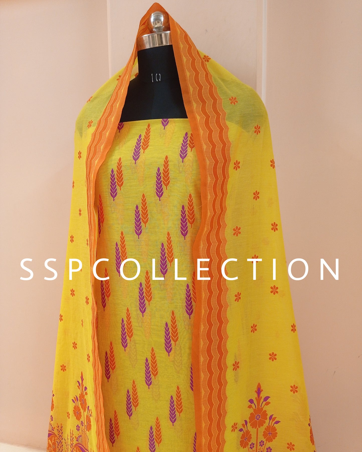 Yellow Banarasi Premium Cotton Silk Suit