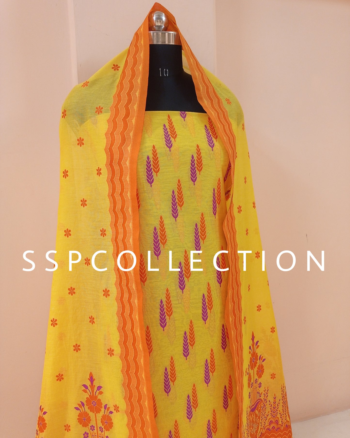 Yellow Banarasi Premium Cotton Silk Suit