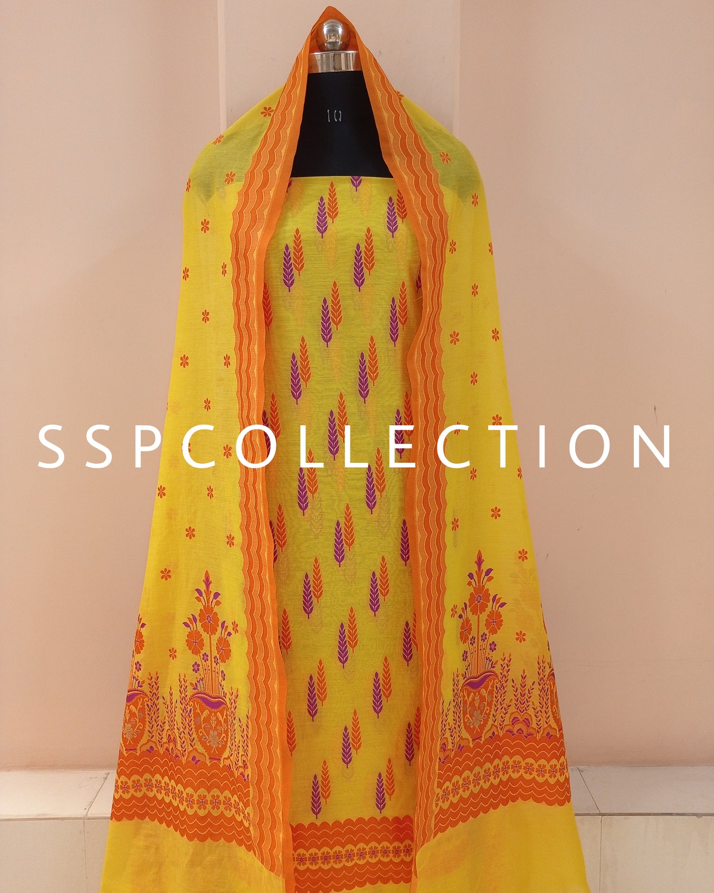 Yellow Banarasi Premium Cotton Silk Suit