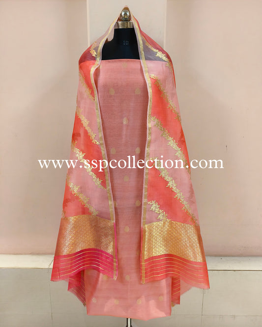 Peach Banarasi Pure Rangkaat-Dye Suit