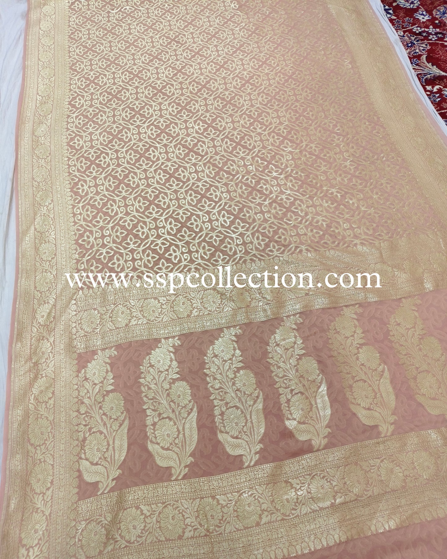 Brandy-Rose Pure Georgette Banarasi Saree