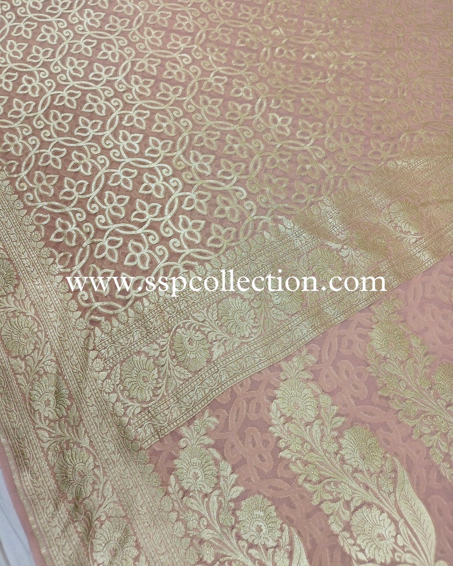 Brandy-Rose Pure Georgette Banarasi Saree