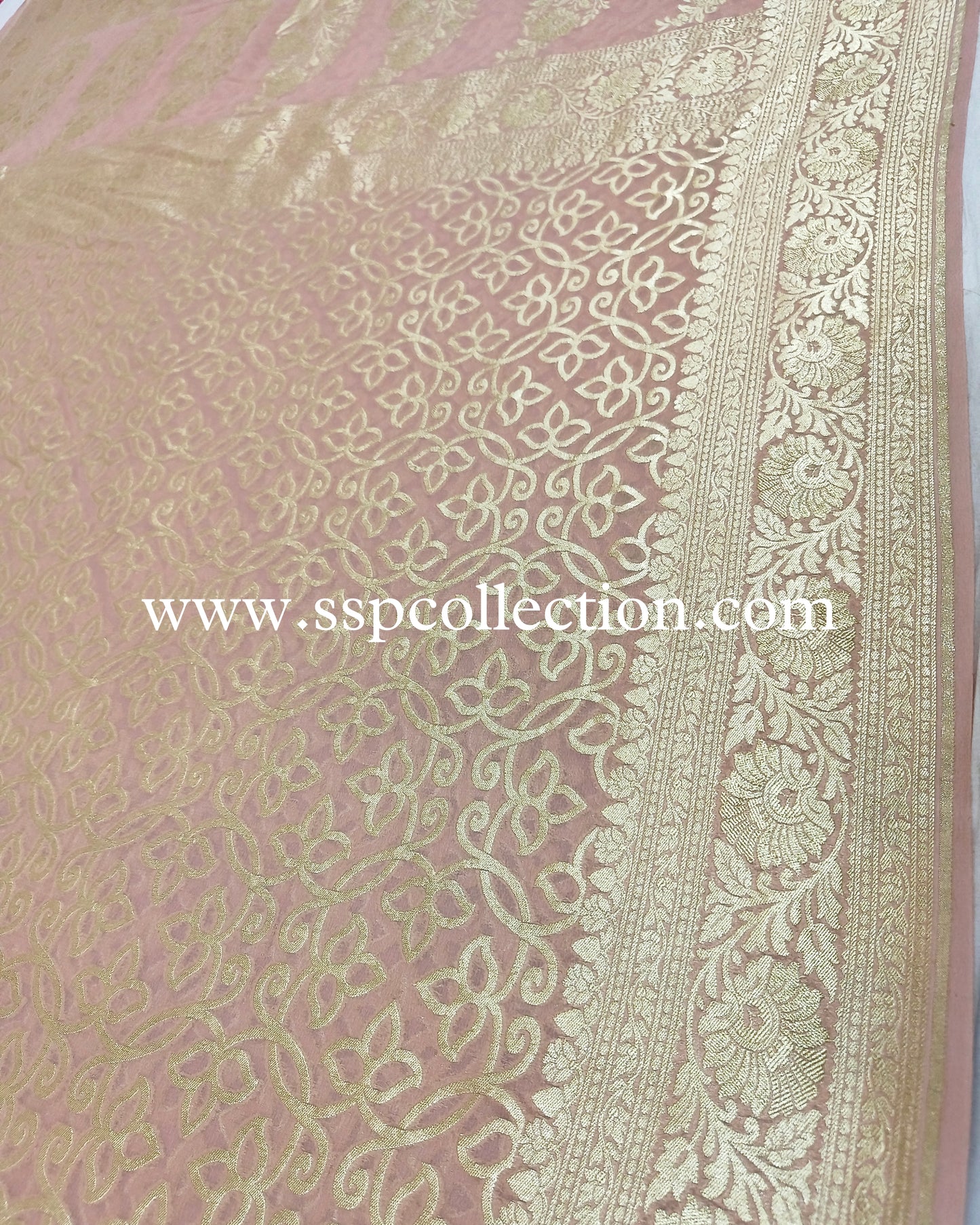 Brandy-Rose Pure Georgette Banarasi Saree