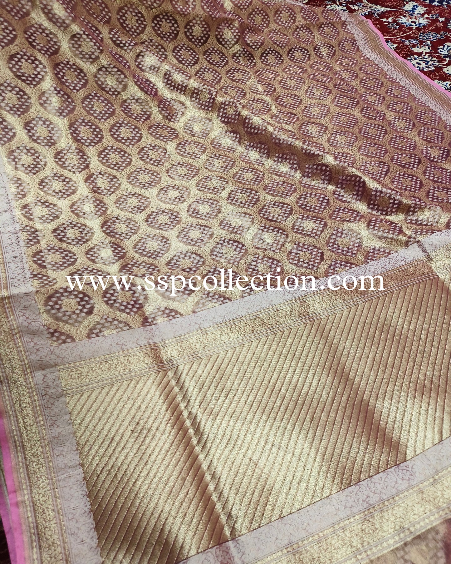 Pink Banarasi Pure Tissue Silk Saree