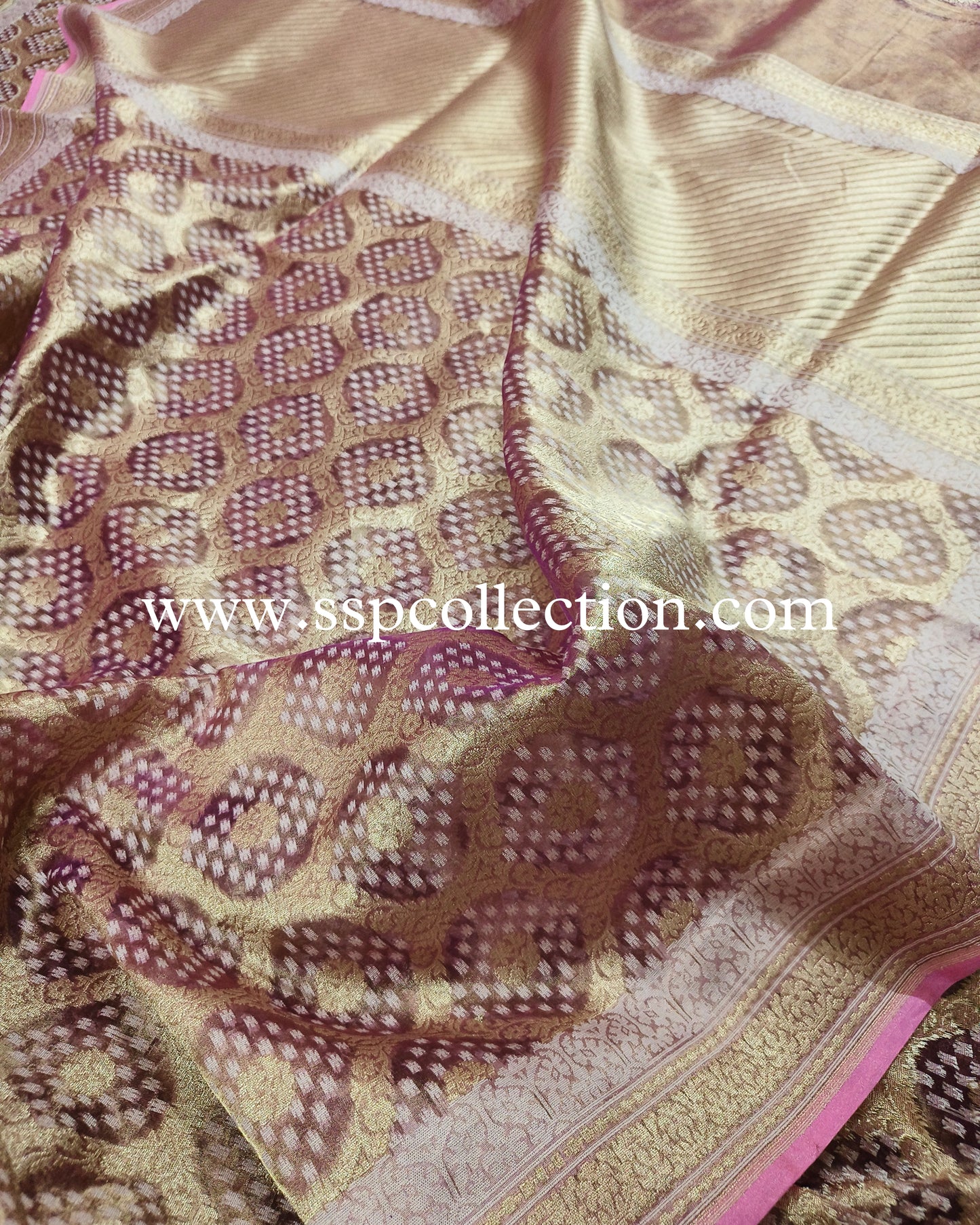 Pink Banarasi Pure Tissue Silk Saree