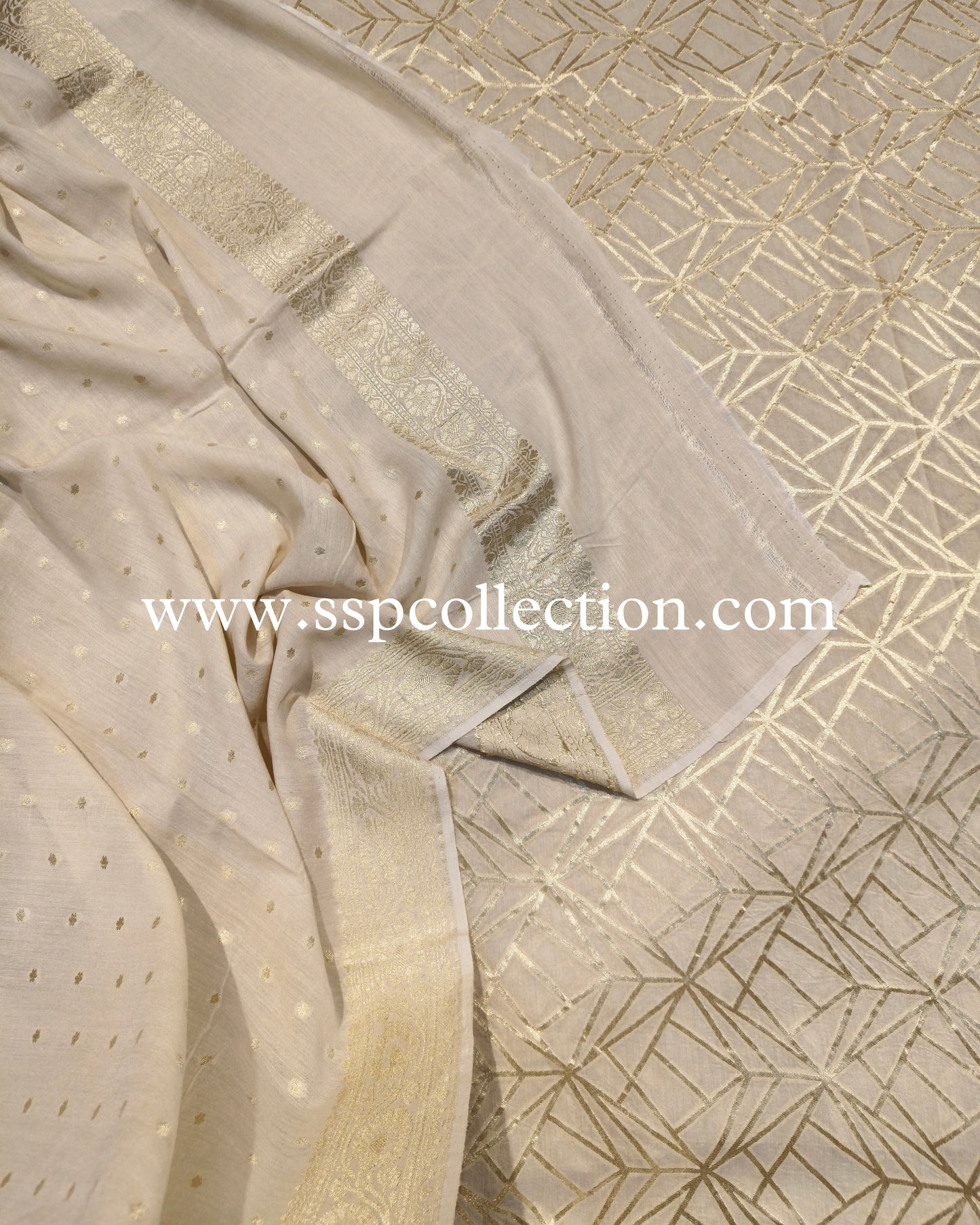 Ivory Banarasi Pure Moonga Silk Suit