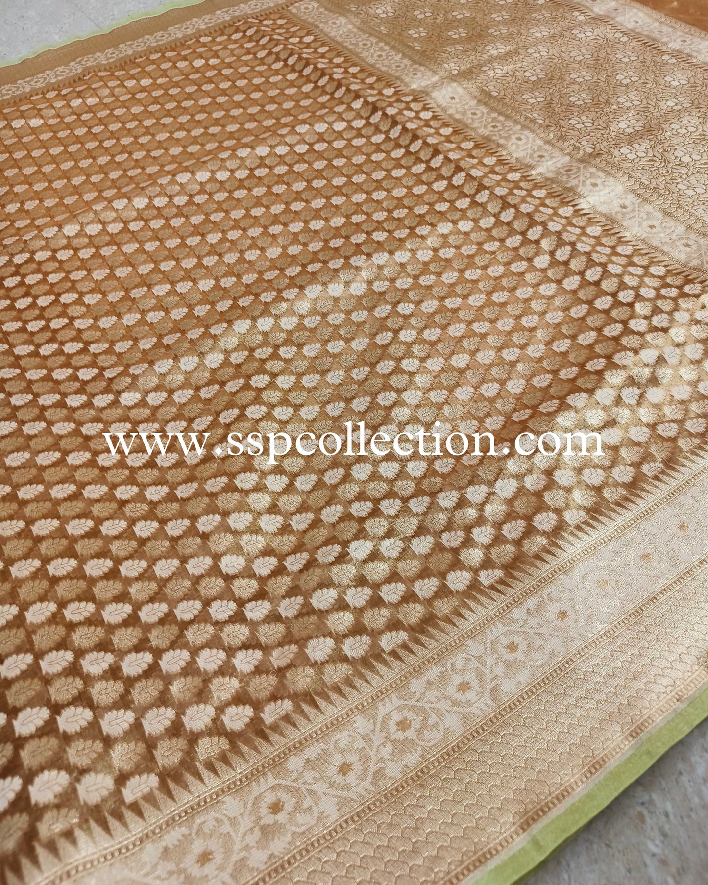 Rust Pure Tissue Silk Banarasi Saree