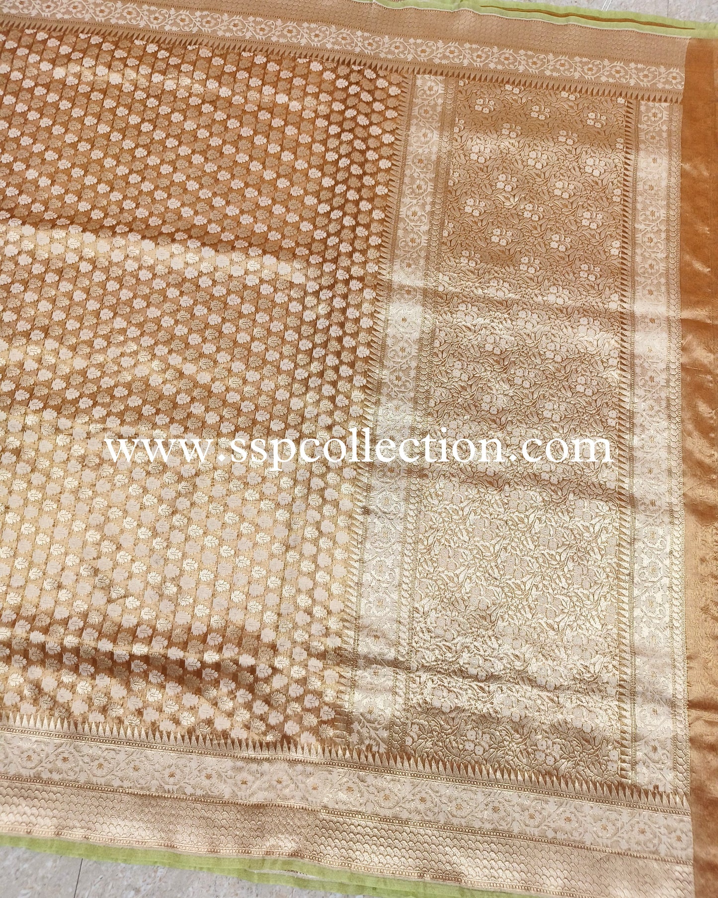 Rust Pure Tissue Silk Banarasi Saree