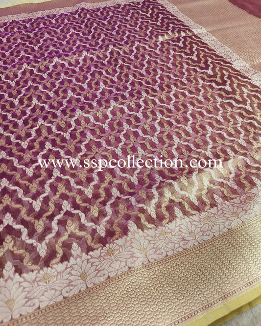 Purple Pure Tissue Silk Banarasi Saree