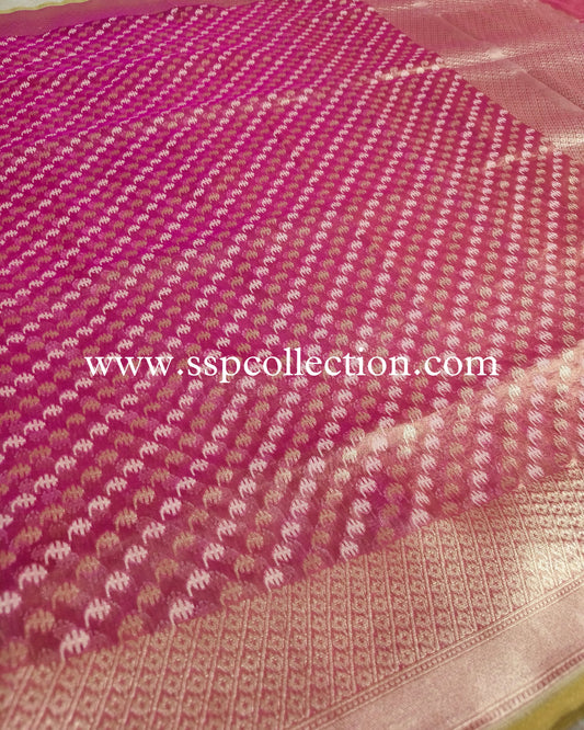 Pink Pure Tissue Silk Banarasi Saree