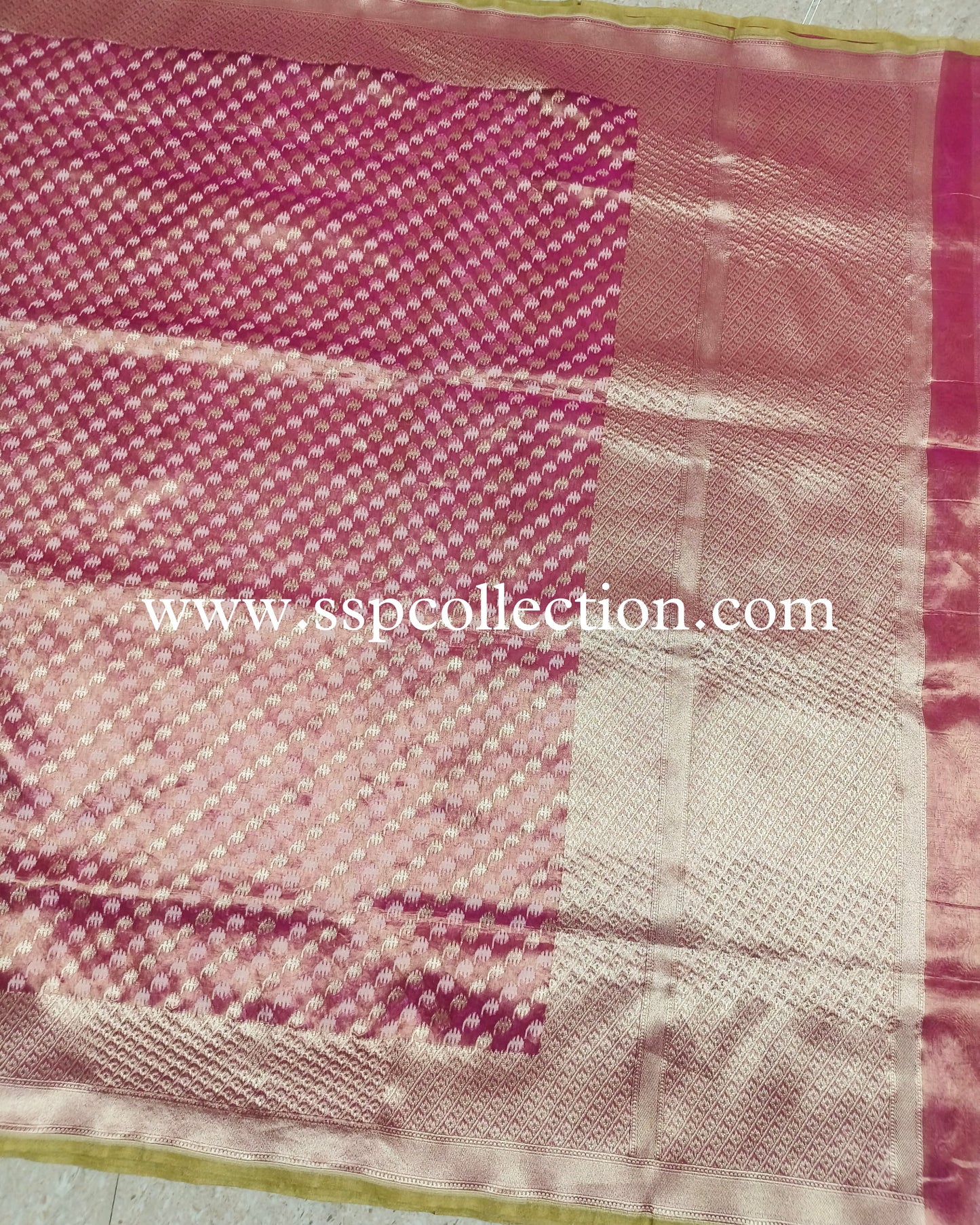 Pink Pure Tissue Silk Banarasi Saree