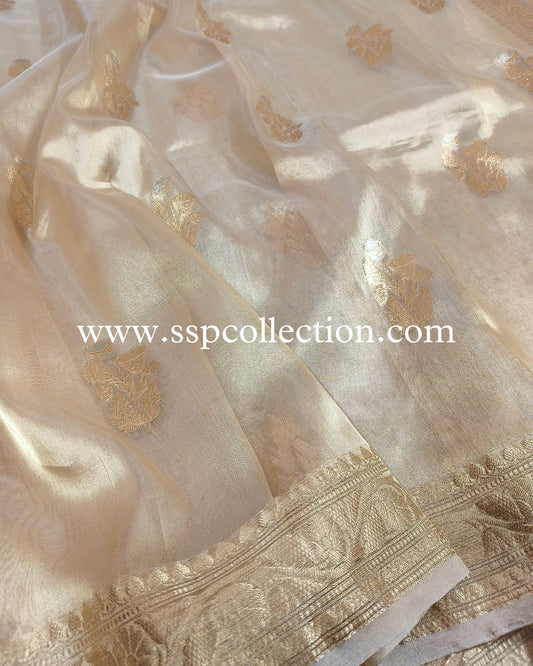 Gold Banarasi Pure Tissue Silk Saree