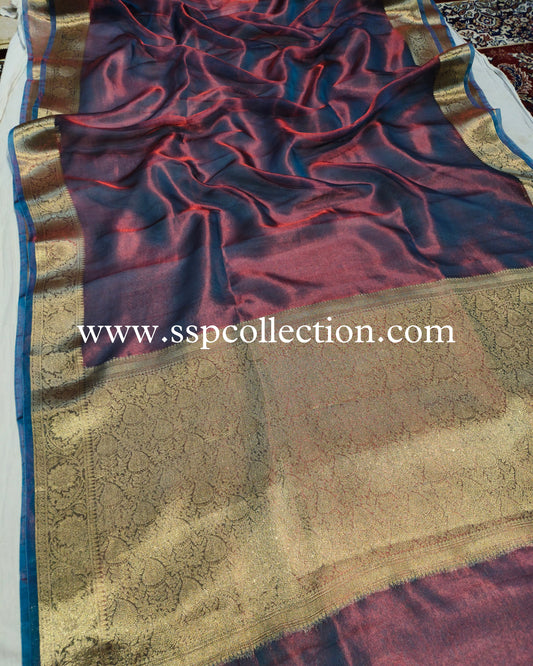 Dhoop-Chaao Banarasi Pure Tissue Silk Saree