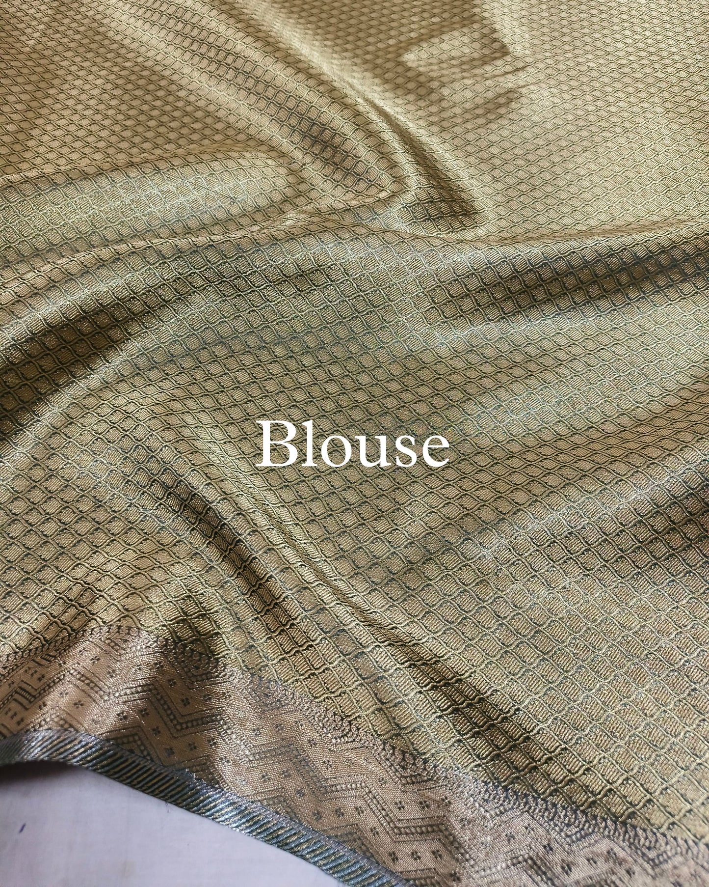 Peacock-Blue Pure Tissue Silk Banarasi Saree