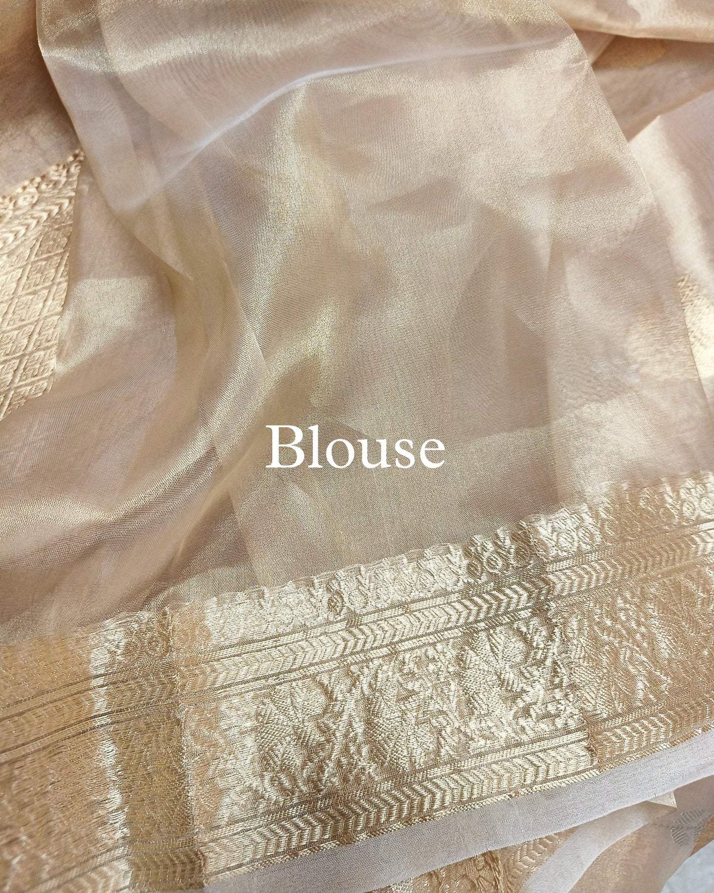 Gold Banarasi Pure Tissue Silk Saree