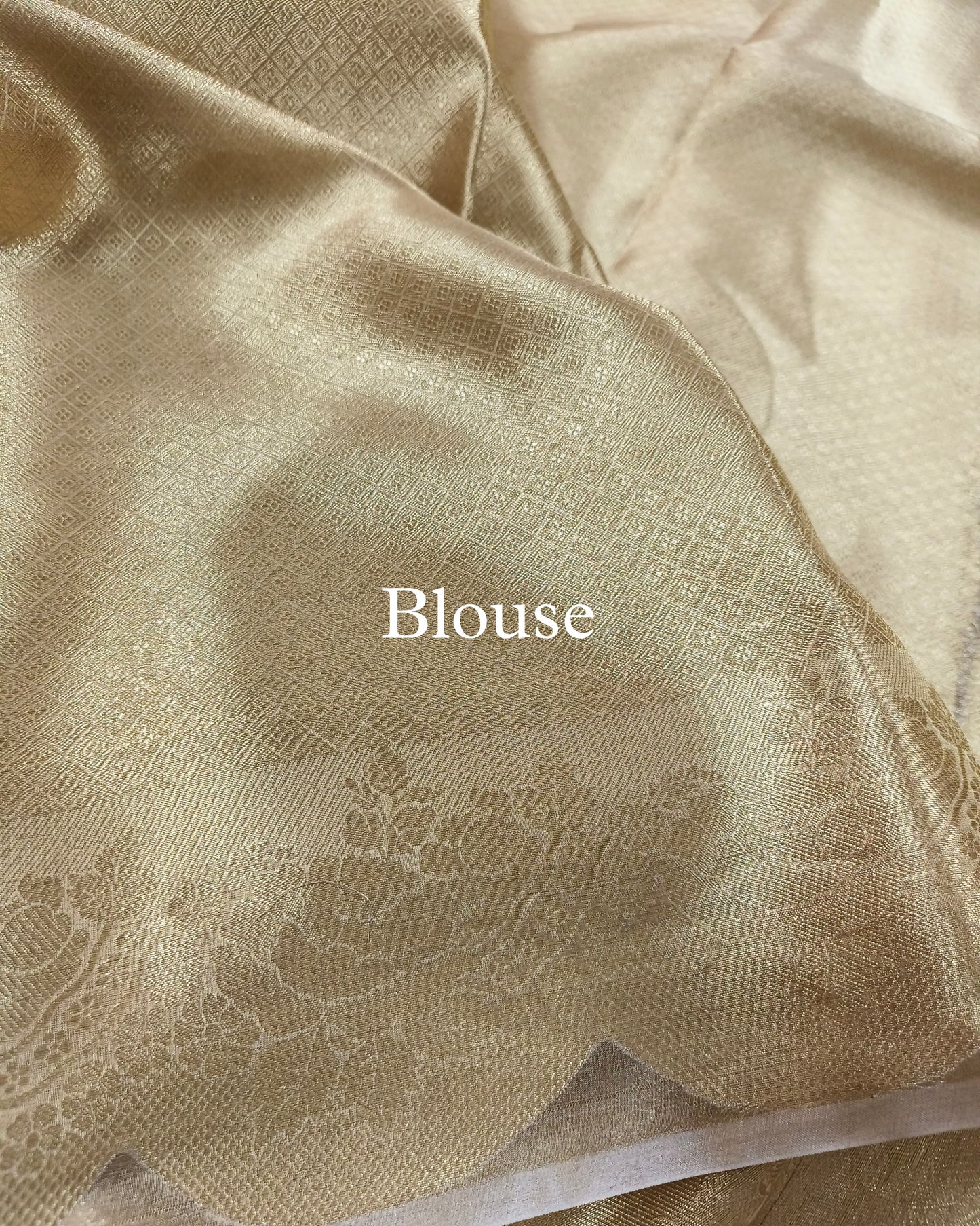 Gold Scallop Border Pure Tissue Silk Banarasi Saree