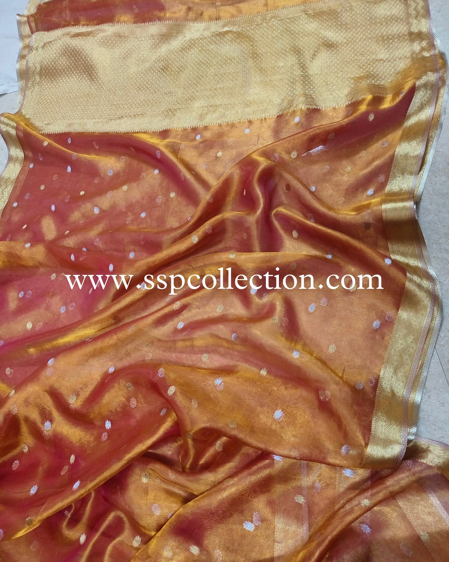 Dhoop-Chaao Pure Tissue Silk Banarasi Saree