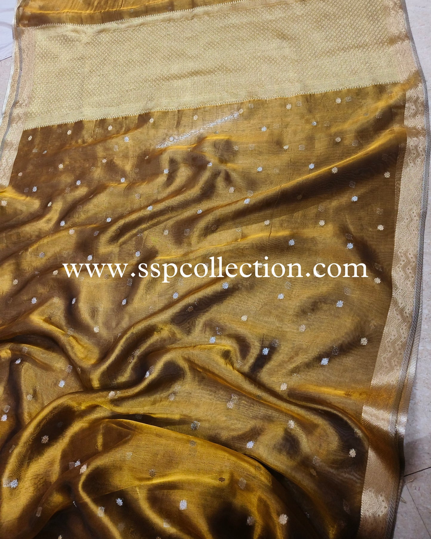 Dhoop-Chaao Pure Tissue Silk Banarasi Saree