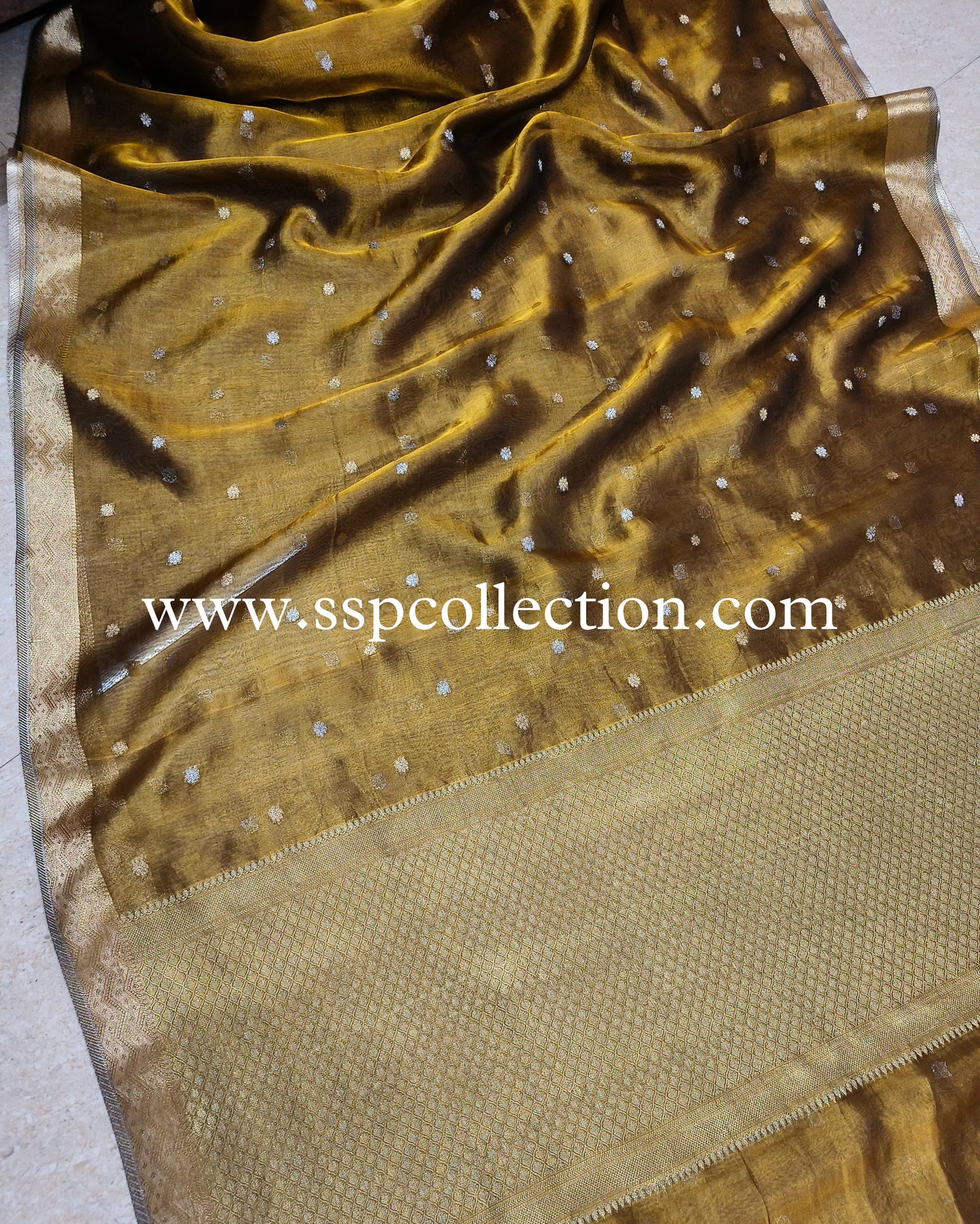 Dhoop-Chaao Pure Tissue Silk Banarasi Saree