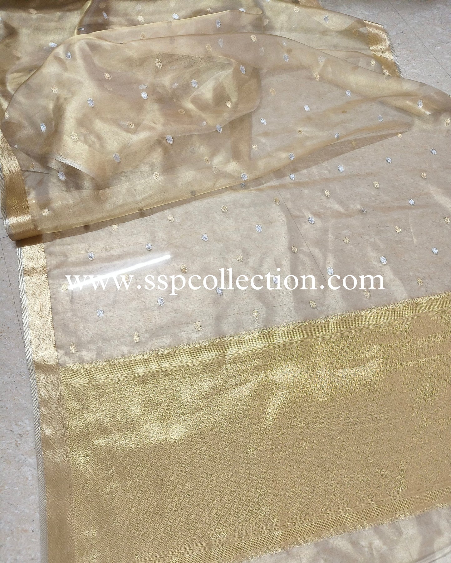 Gold Pure Tissue Silk Banarasi Saree