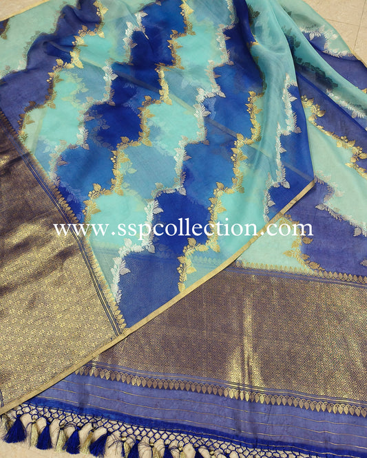 Rangkaat-Dye Pure Kora Silk Banarasi Dupatta