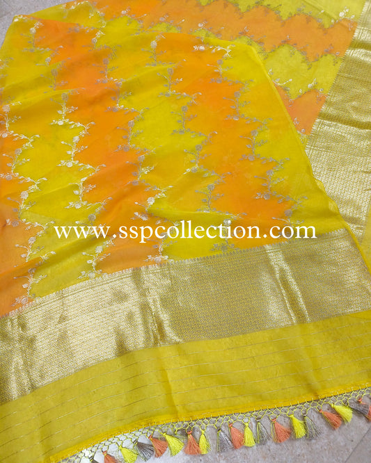 Rangkaat-Dye Pure Kora Silk Banarasi Dupatta