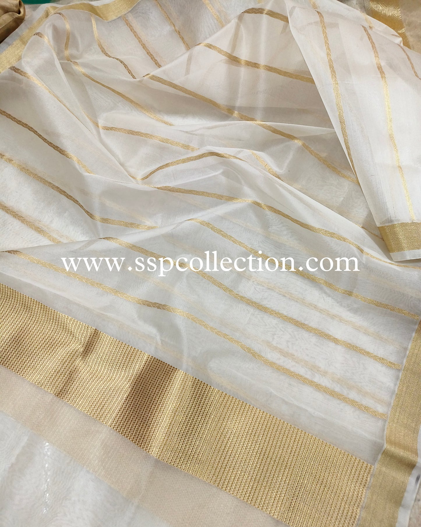 White Pure Kora Silk Banarasi Dupatta