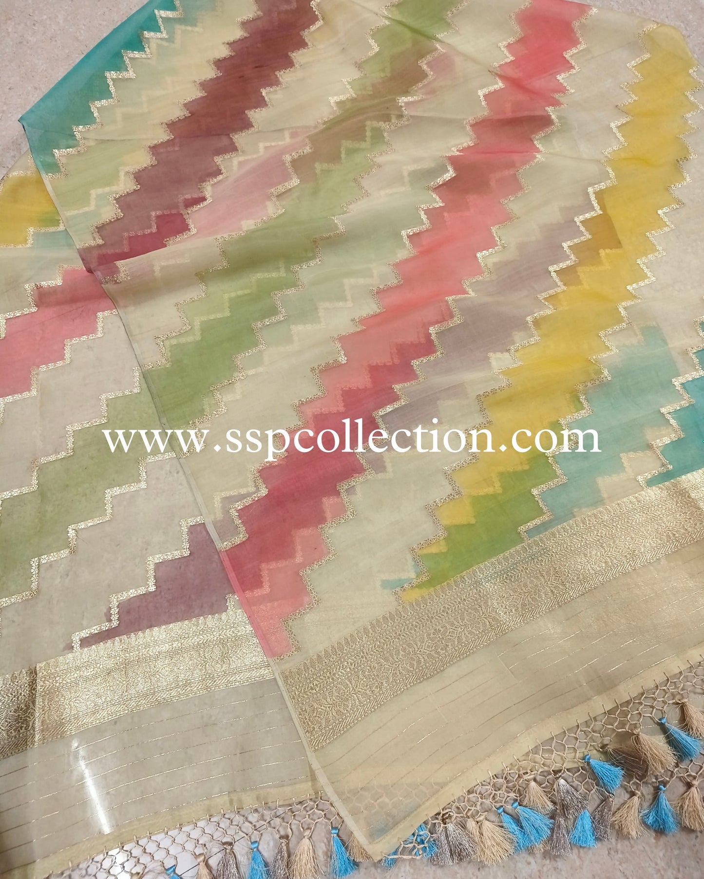 Rangkaat-Dye Pure Kora Silk Banarasi Dupatta