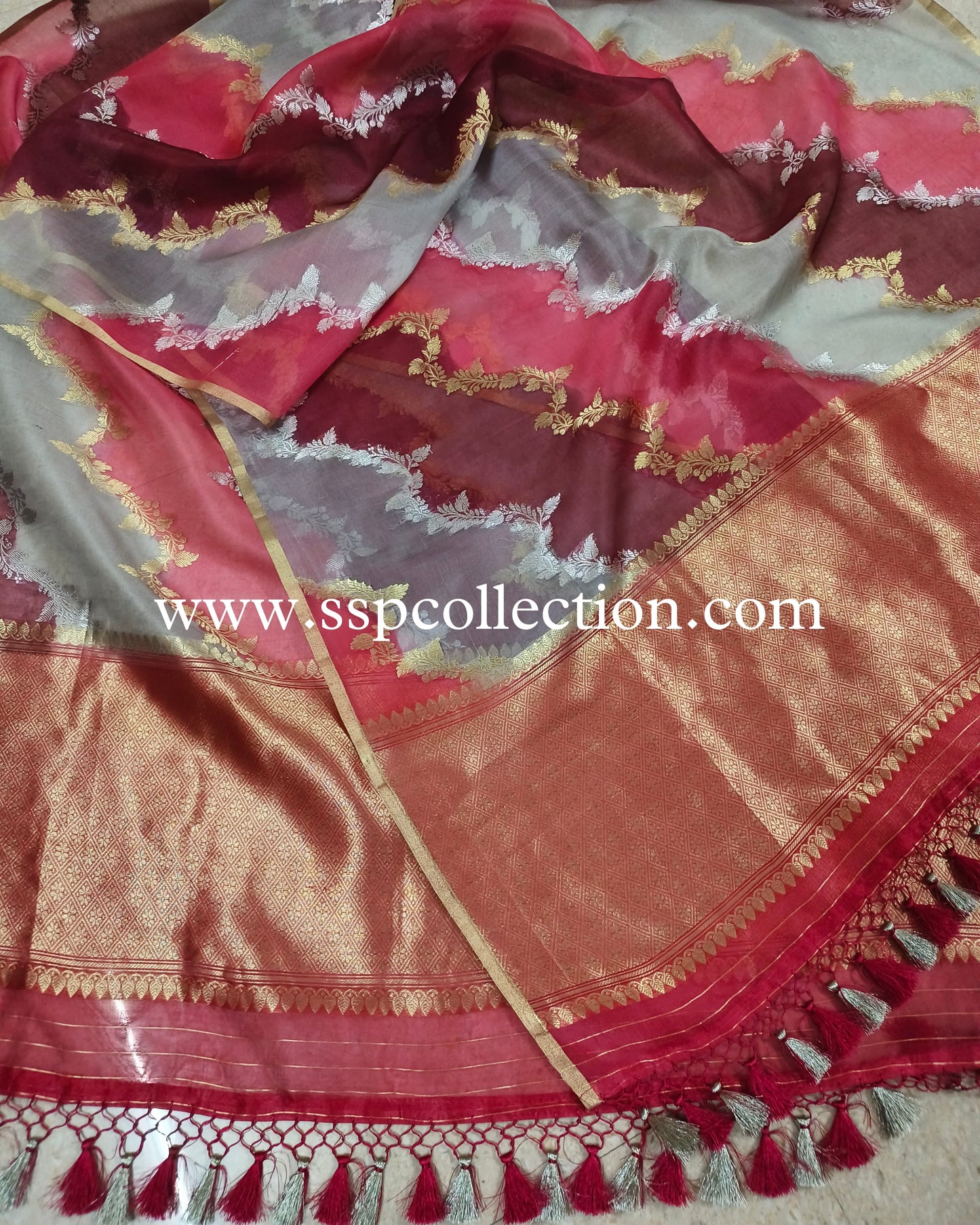 Rangkaat-Dye Pure Kora Silk Banarasi Dupatta