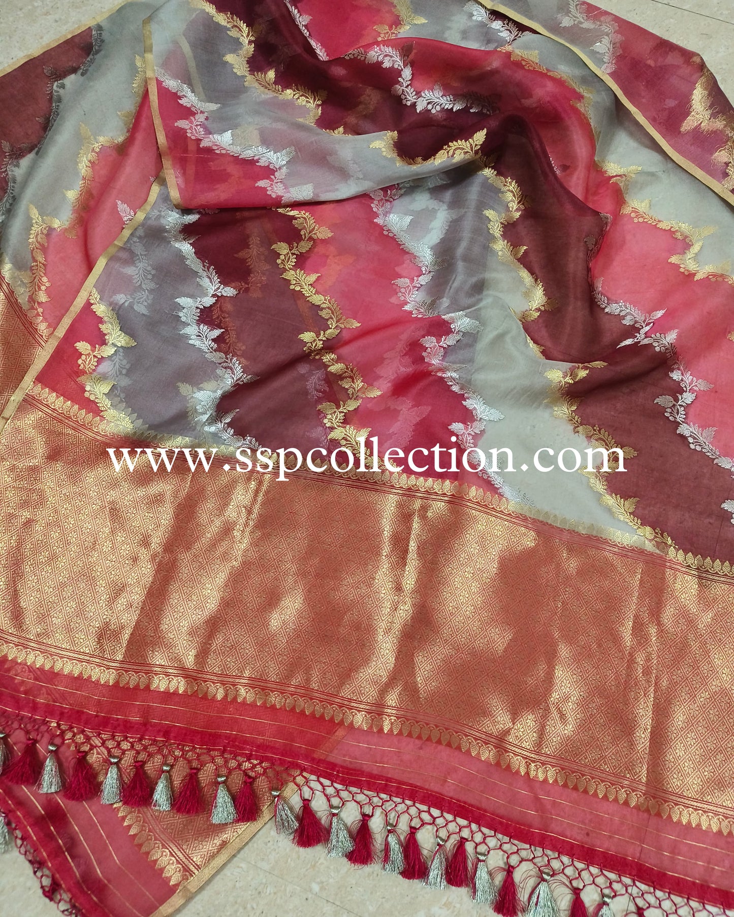 Rangkaat-Dye Pure Kora Silk Banarasi Dupatta