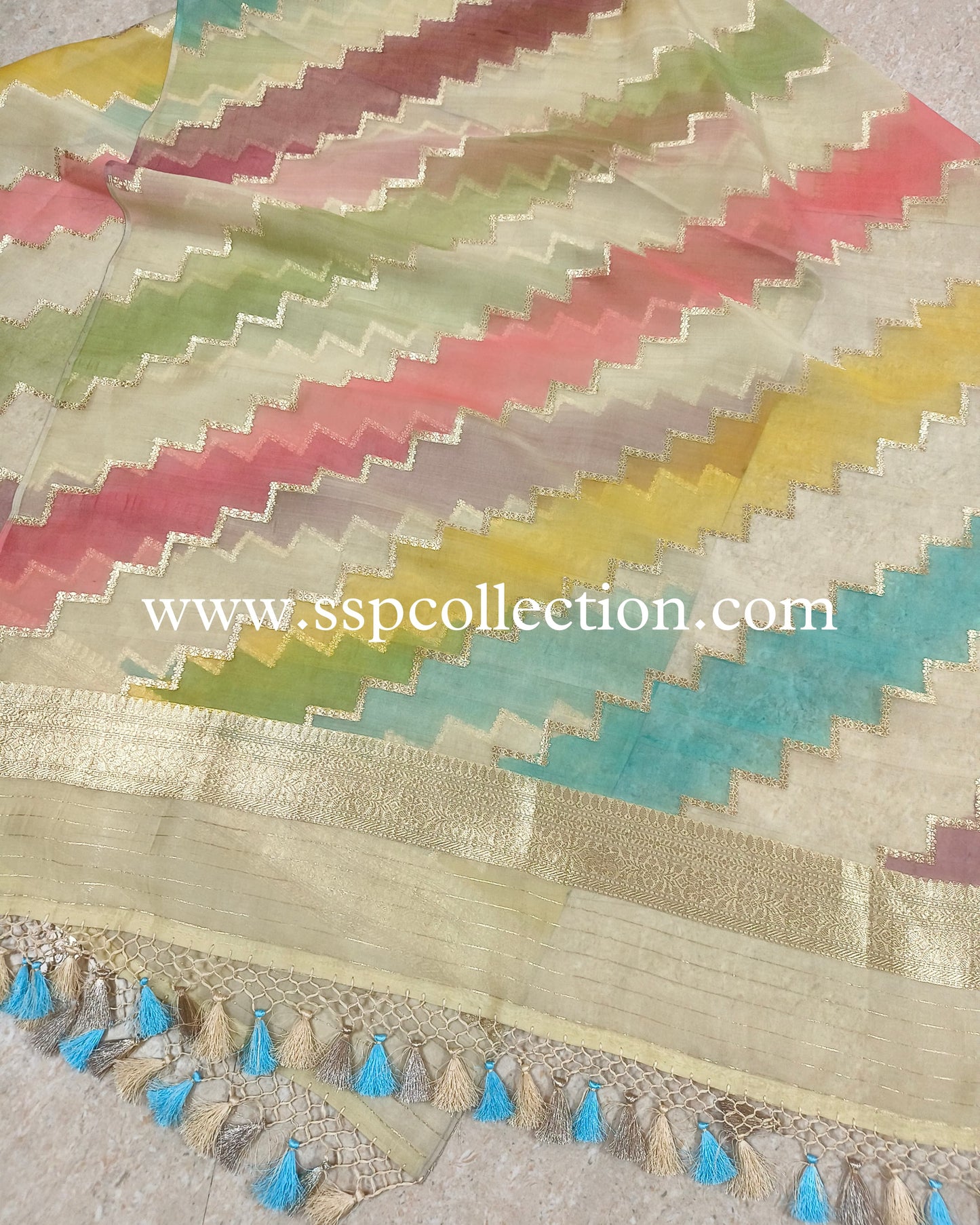 Rangkaat-Dye Pure Kora Silk Banarasi Dupatta