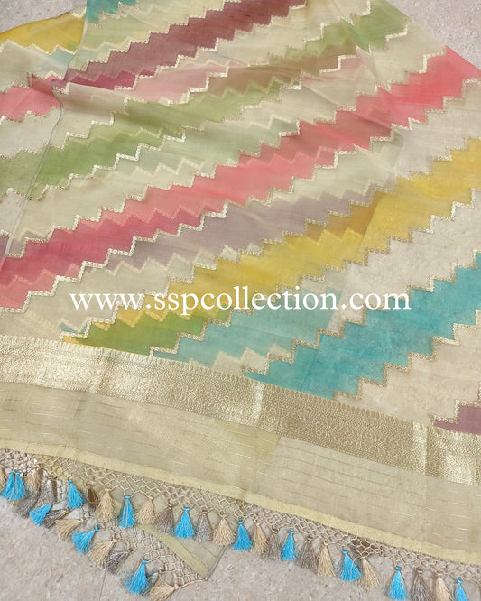 Rangkaat-Dye Pure Kora Silk Banarasi Dupatta