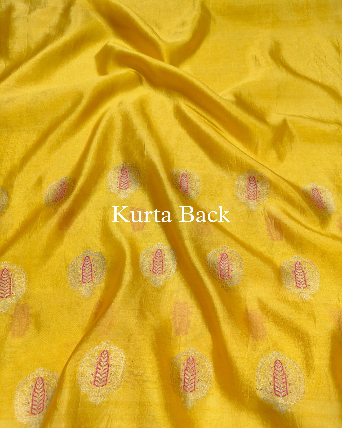 Yellow-Gold Meenakaari Pure Banarasi Silk Suit