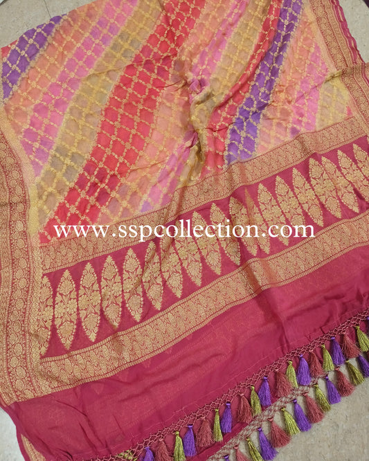 Rangkaat-Dye Pure Georgette Banarasi Dupatta