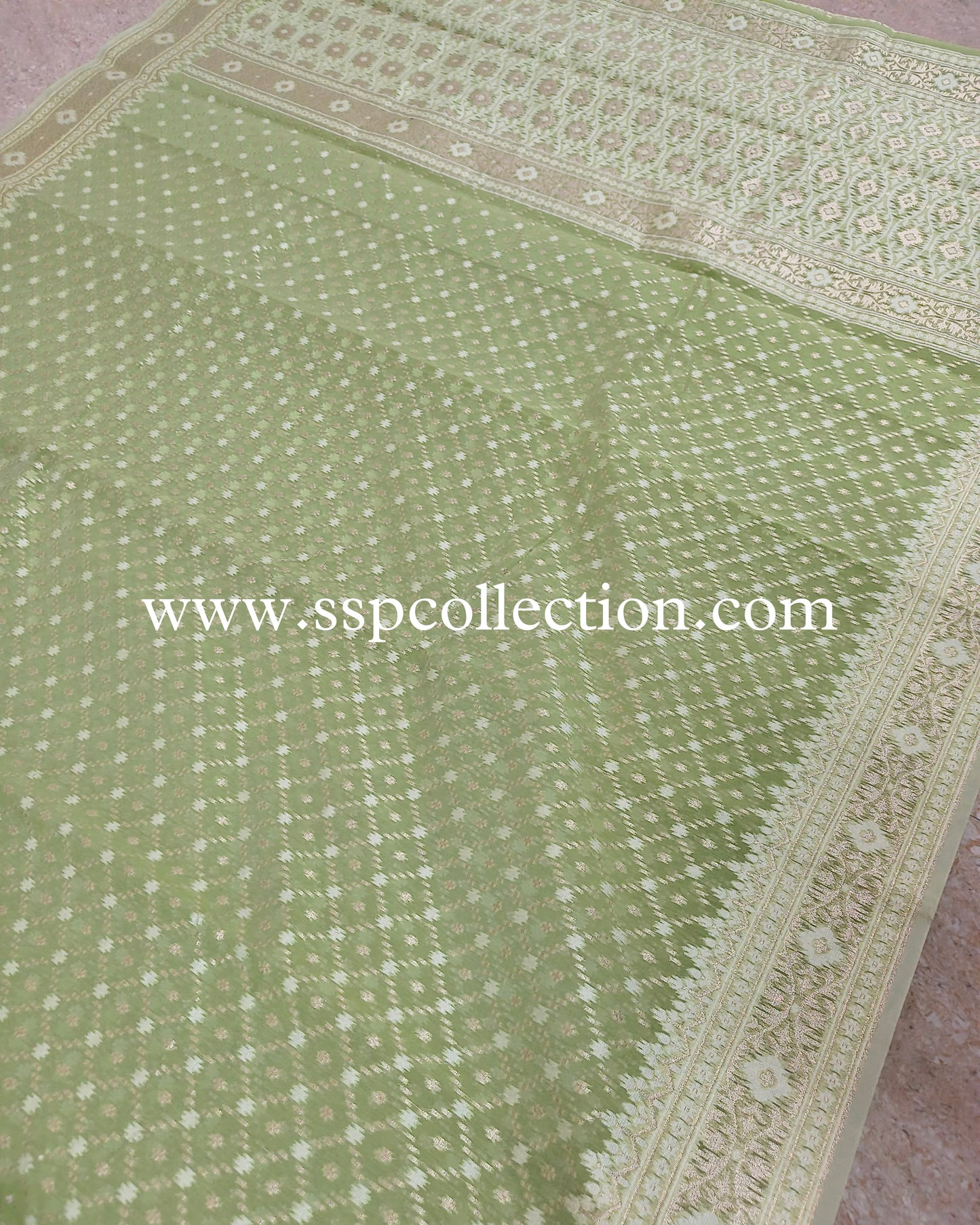 Light-Green Premium Cotton Alfi Saree