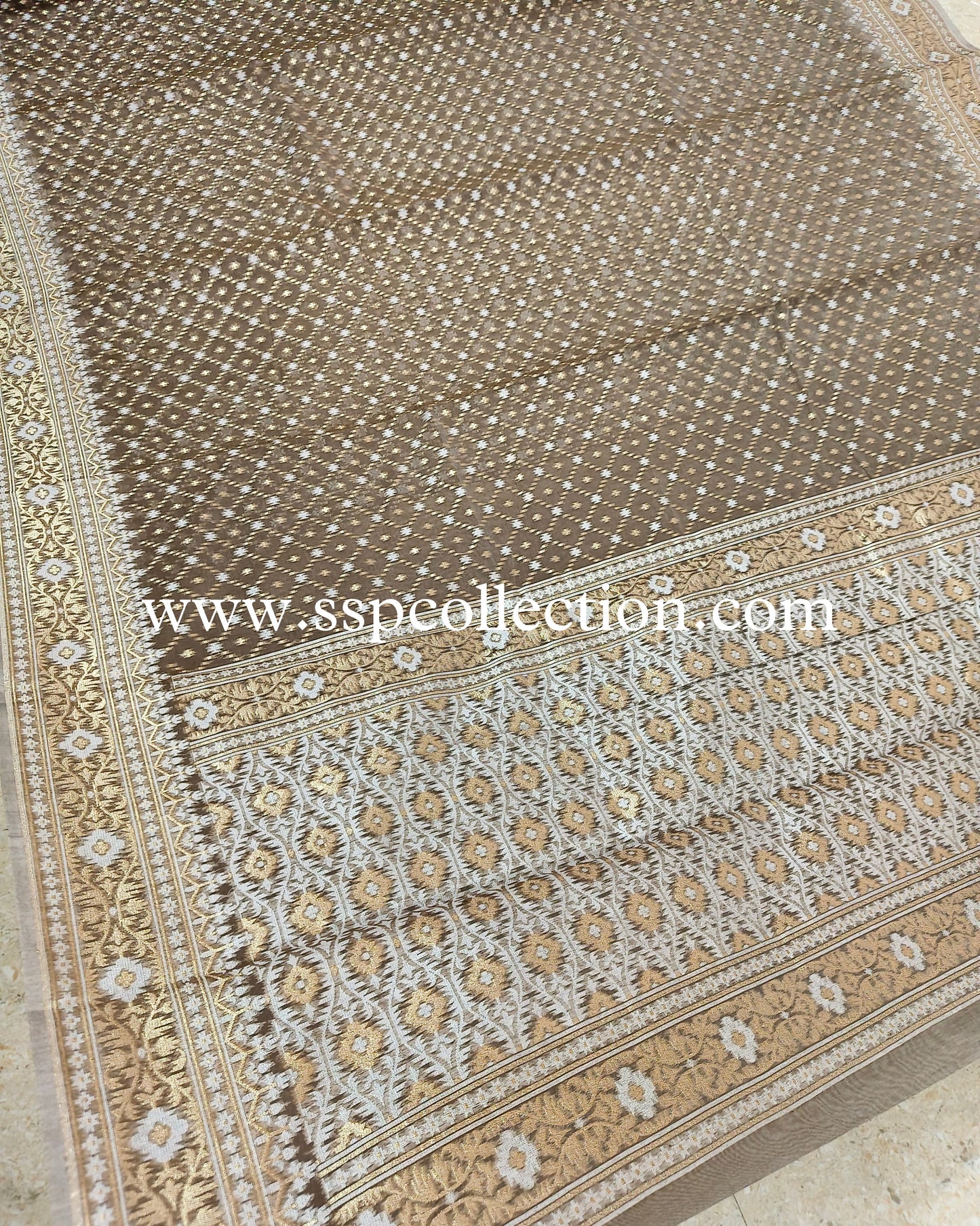 Pastel-Brown Premium Cotton Alfi Saree